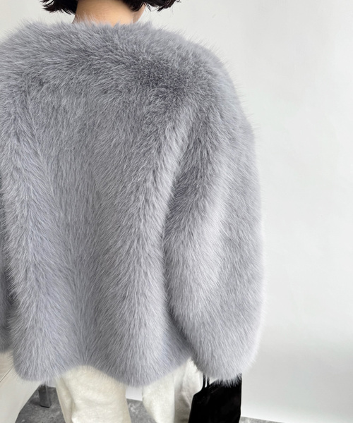 EDIT. FOR LULU（エディットフォールル）の「【GHOSPELL/ゴスペル】Rylee Faux Fur Coat（その他アウター・レディース・チャコールグレー・FREE）」の8枚目の写真