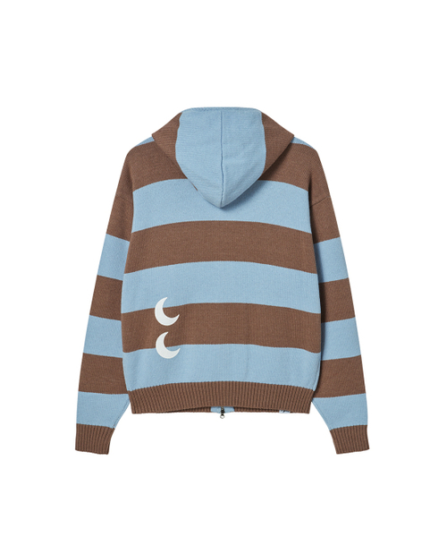 NYXX（エヌワイエックスエックス）の「STRIPE KNIT ZIP-UP HOODIE BLUE（パーカー・レディース・その他・F）」の3枚目の写真