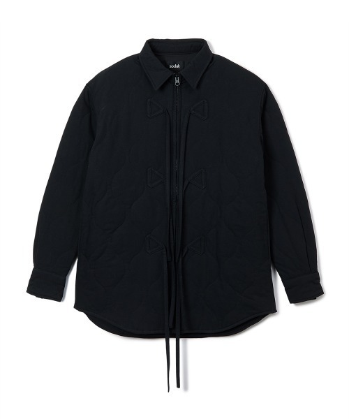 soduk(スドーク)の「【soduk】puffy ribbon jacket(ブルゾン・レディース・ブラック・ONE SIZE)」の1枚目の写真