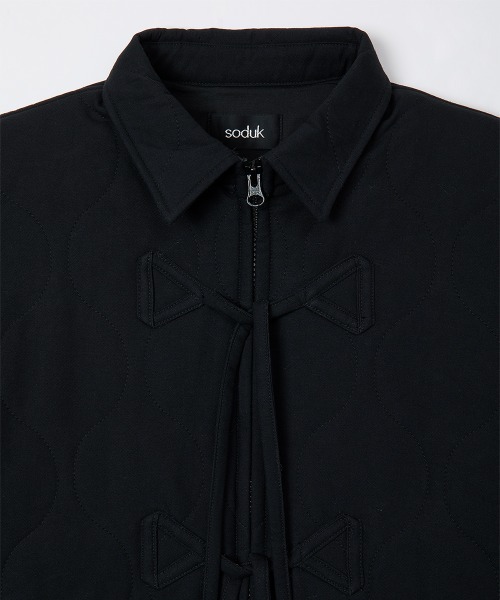 soduk(スドーク)の「【soduk】puffy ribbon jacket(ブルゾン・レディース・ブラック・ONE SIZE)」の3枚目の写真