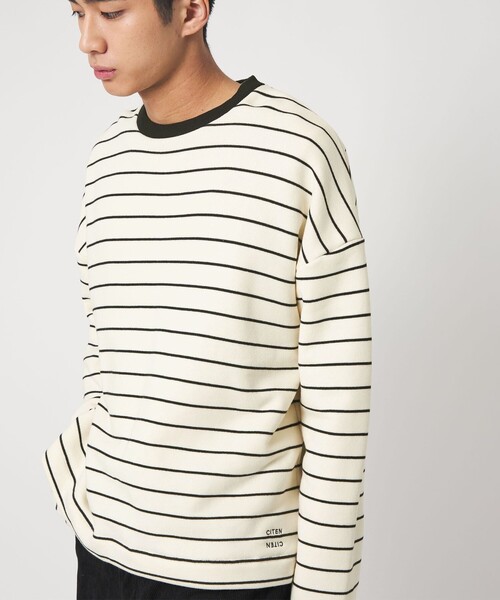 CITEN（シテン）の「＜CITEN＞ボーダーリンガースウェット（スウェット・メンズ・ブラック/ライトグレー・M/L）」の3枚目の写真