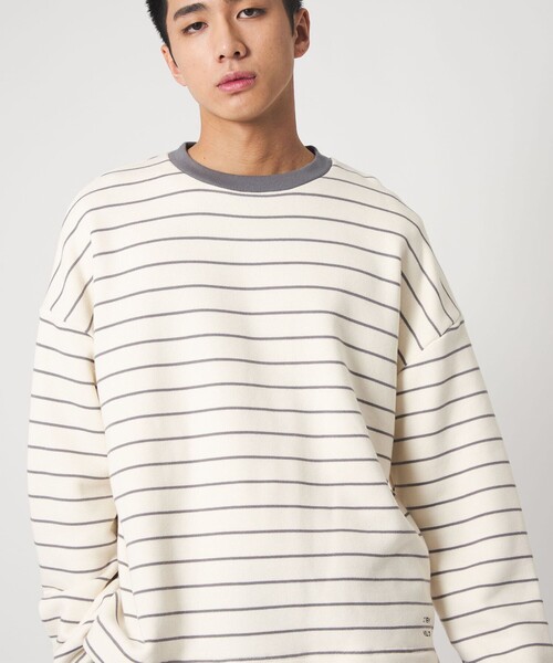 CITEN（シテン）の「＜CITEN＞ボーダーリンガースウェット（スウェット・メンズ・ブラック/ライトグレー・M/L）」の5枚目の写真