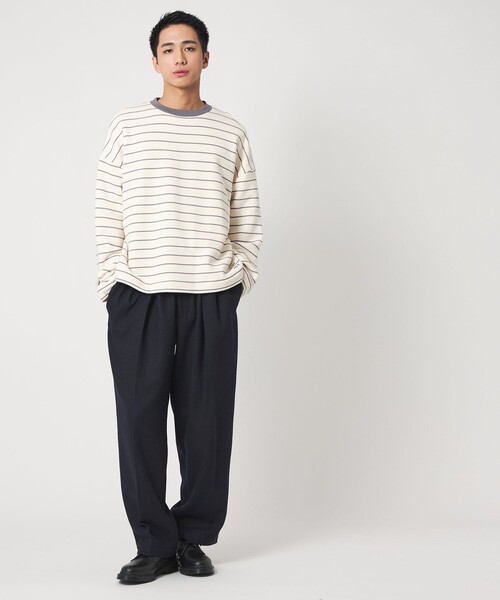 CITEN（シテン）の「＜CITEN＞ボーダーリンガースウェット（スウェット・メンズ・ブラック/ライトグレー・M/L）」の6枚目の写真