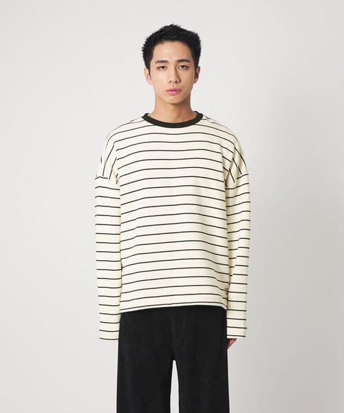 CITEN（シテン）の「＜CITEN＞ボーダーリンガースウェット（スウェット・メンズ・ブラック/ライトグレー・M/L）」の7枚目の写真