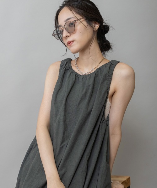 Munich（ミューニック）の「シンボストンフレームサングラス（サングラス・レディース・ベージュ/ブラック/ライトグリーン/ブラウン・FREE）」の13枚目の写真