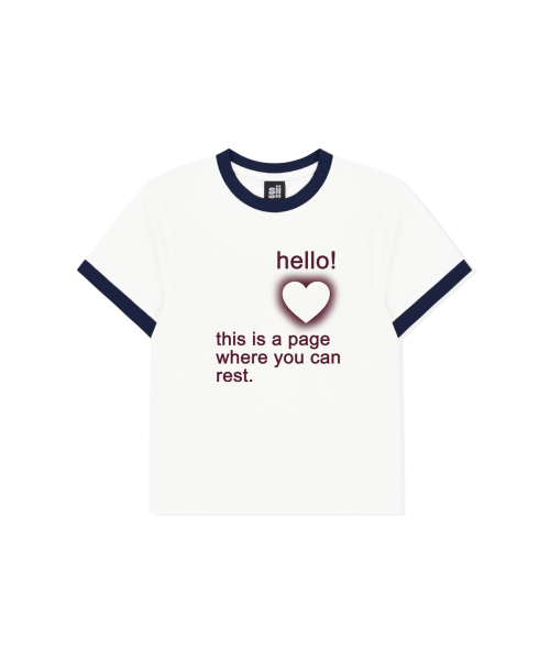 PAGESIISII(ページシシ)の「ユーカンレストプリンティングリンガー半袖Tシャツネイビー(Tシャツ/カットソー・レディース・その他・MEDIUM)」の1枚目の写真