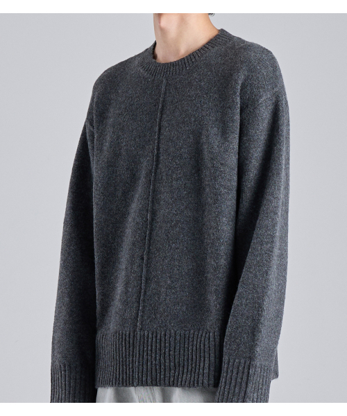 BUTTON SEOUL（ボタンソウル）の「センターピンタックポイントニット（チャコール）（ニット/セーター・メンズ・その他・MEDIUM/LARGE/X-LARGE）」の3枚目の写真