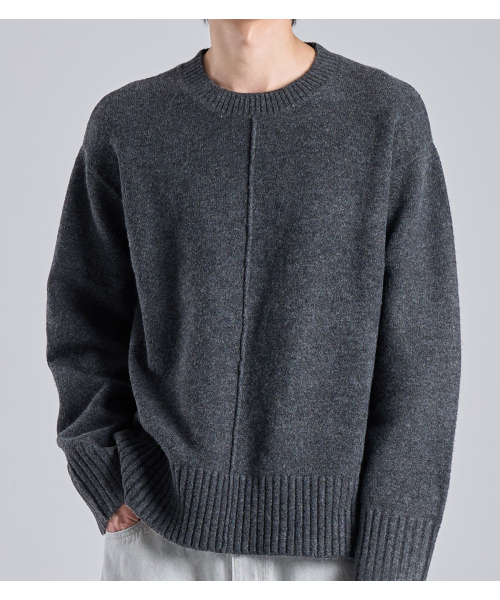BUTTON SEOUL（ボタンソウル）の「センターピンタックポイントニット（チャコール）（ニット/セーター・メンズ・その他・MEDIUM/LARGE/X-LARGE）」の6枚目の写真