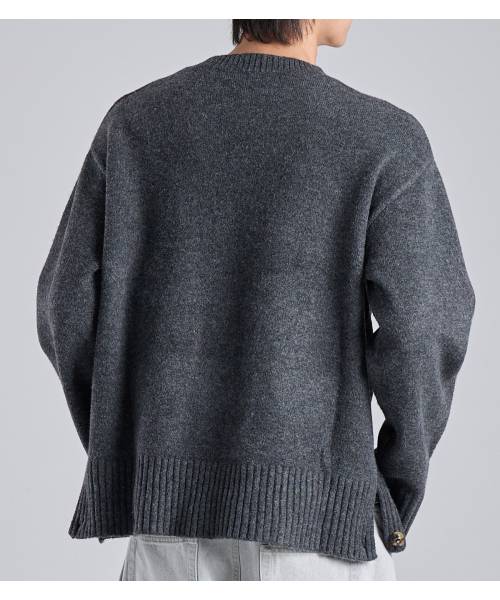 BUTTON SEOUL（ボタンソウル）の「センターピンタックポイントニット（チャコール）（ニット/セーター・メンズ・その他・MEDIUM/LARGE/X-LARGE）」の9枚目の写真