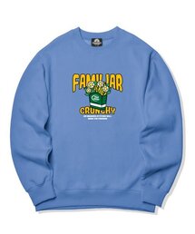 ファミリアクランチグラフィック クルーネック - ブルー