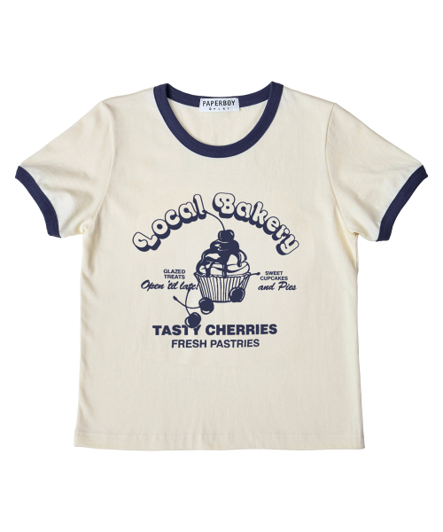 PAPERBOY(ペーパーボーイ)の「チェリーリンガー半袖Tシャツ-ブルー(Tシャツ/カットソー・レディース・その他・SMALL/MEDIUM)」の3枚目の写真