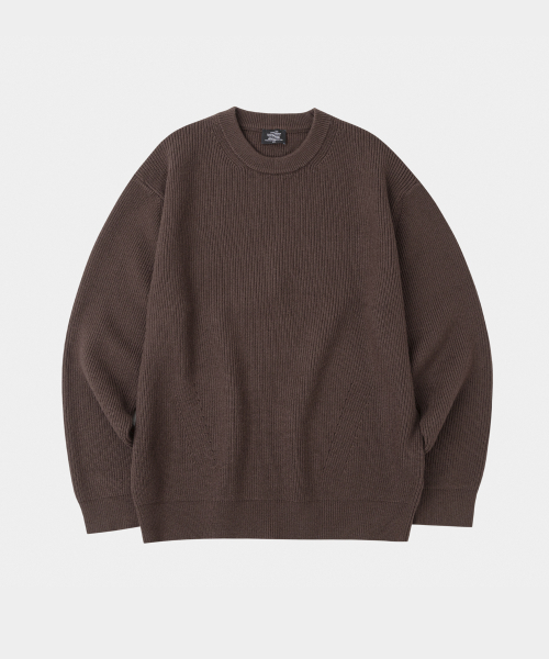 LETTERCOMO(レテルコモ)の「エッセンシャルハチラウンドニットブラウン(ニット/セーター・レディース・その他・MEDIUM/LARGE)」の1枚目の写真