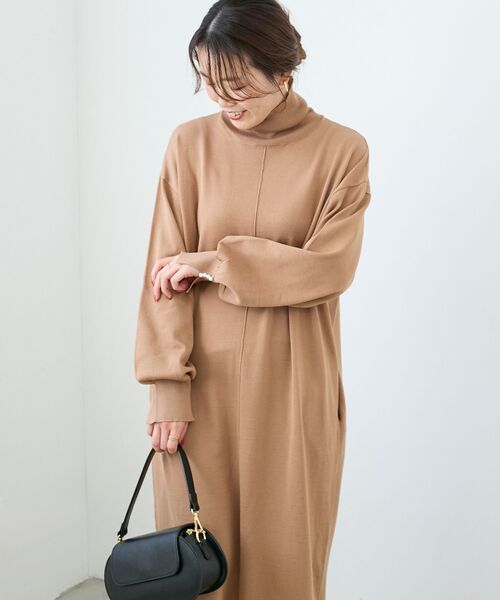 le.coeur blanc(ルクールブラン)の「ウォッシャブルハイネックニットワンピース(ワンピース・レディース・ブラック/キャメル/ボルドー・38)」の20枚目の写真