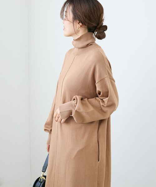 le.coeur blanc(ルクールブラン)の「ウォッシャブルハイネックニットワンピース(ワンピース・レディース・ブラック/キャメル/ボルドー・38)」の21枚目の写真