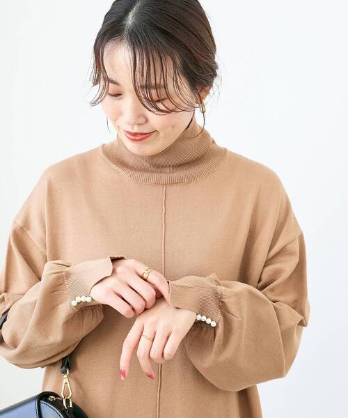 le.coeur blanc(ルクールブラン)の「ウォッシャブルハイネックニットワンピース(ワンピース・レディース・ブラック/キャメル/ボルドー・38)」の13枚目の写真