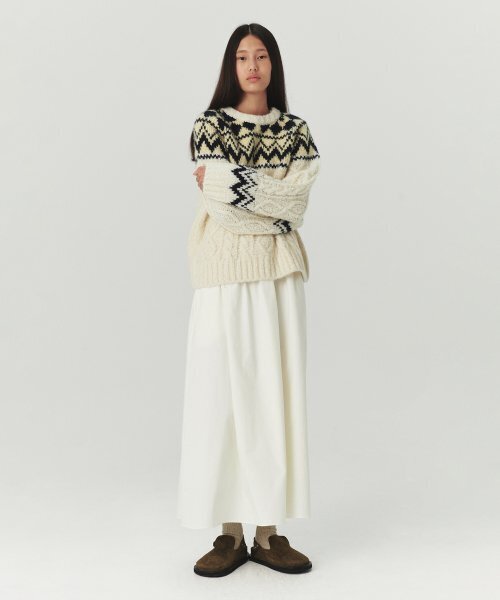 LEVAR(レバー)の「Layered Half-Sleeve Dress - Warm White(ワンピース・レディース・アイボリー・FREE)」の3枚目の写真