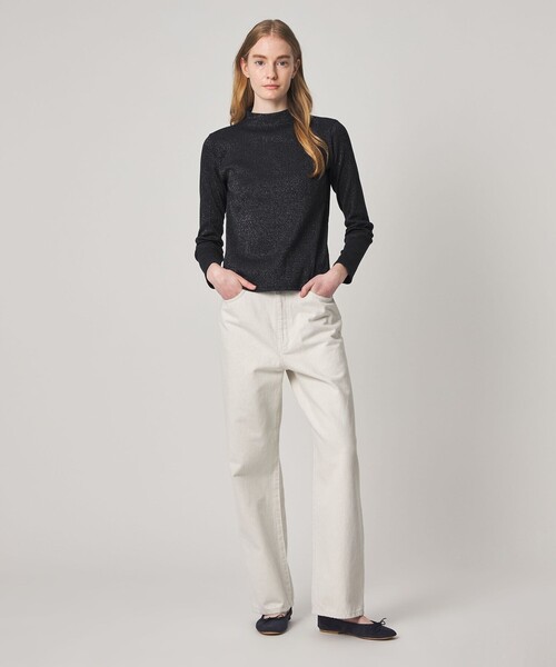 Steven Alan(スティーブンアラン)の「<Steven Alan>ラメ ボトルネック プルオーバー(Tシャツ/カットソー・レディース・ネイビー/オフホワイト・FREE)」の4枚目の写真