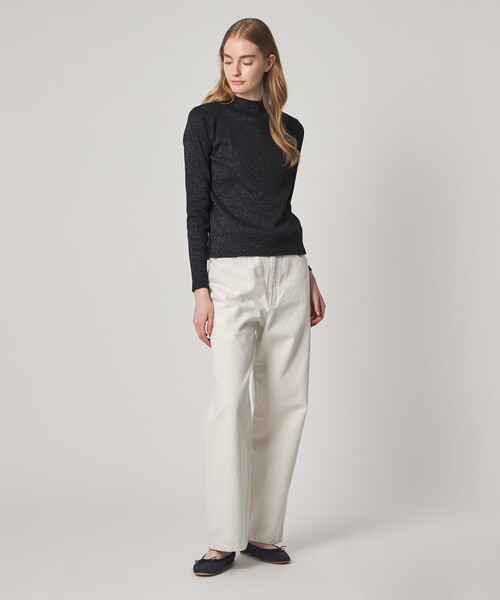 Steven Alan(スティーブンアラン)の「<Steven Alan>ラメ ボトルネック プルオーバー(Tシャツ/カットソー・レディース・ネイビー/オフホワイト・FREE)」の5枚目の写真