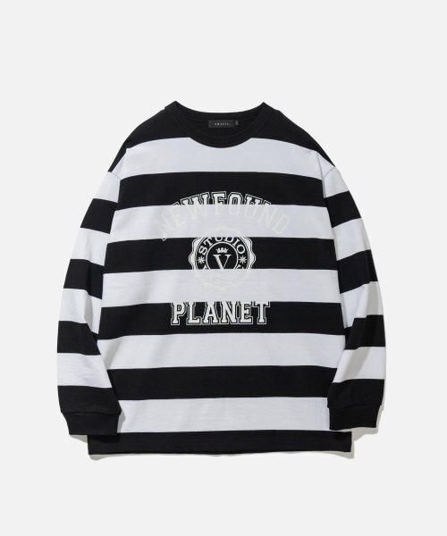 VASTIC(バスティック)の「ニューファウンドボールドストライプロングスリーブ_ブラック / ホワイト(Tシャツ/カットソー・メンズ・その他・LARGE/MEDIUM)」の2枚目の写真