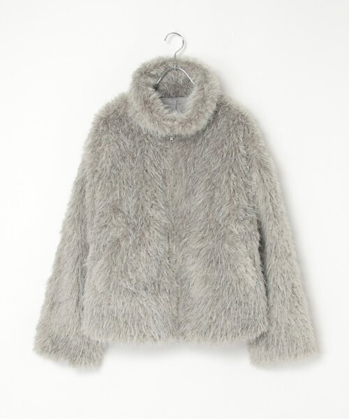 notch.（ノッチ）の「フェイクファーショートジャケット（その他アウター・レディース・アイボリー/グレー/ブラウン・M）」の4枚目の写真