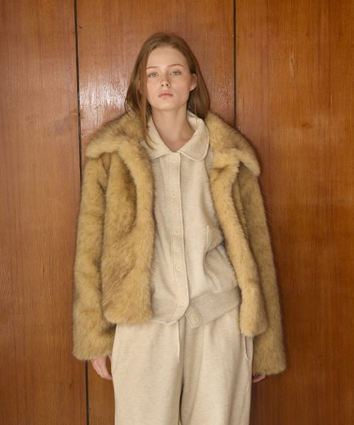ANC CLOUD VELOUR FUR JACKET_BEIGE（ムートンコート）｜ANOETIC（アノ