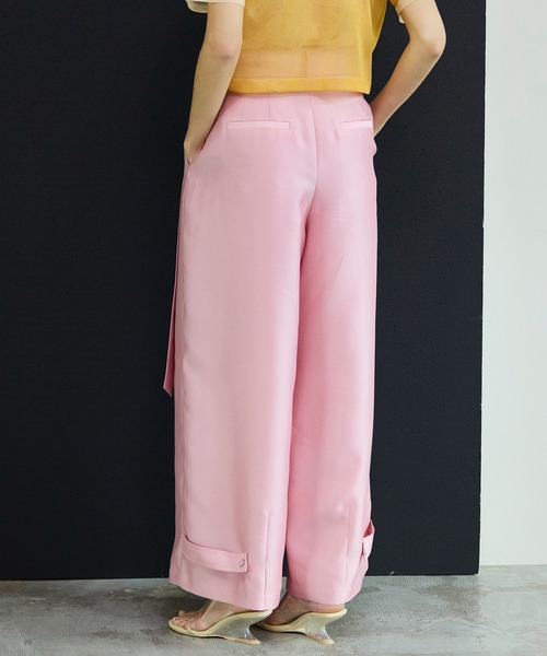 MAISON SPECIAL(メゾンスペシャル)の「Flight Satin Wide Pants/フライトサテンワイドパンツ(その他パンツ・レディース・グリーン/ピンク/ブラック・38/36)」の9枚目の写真