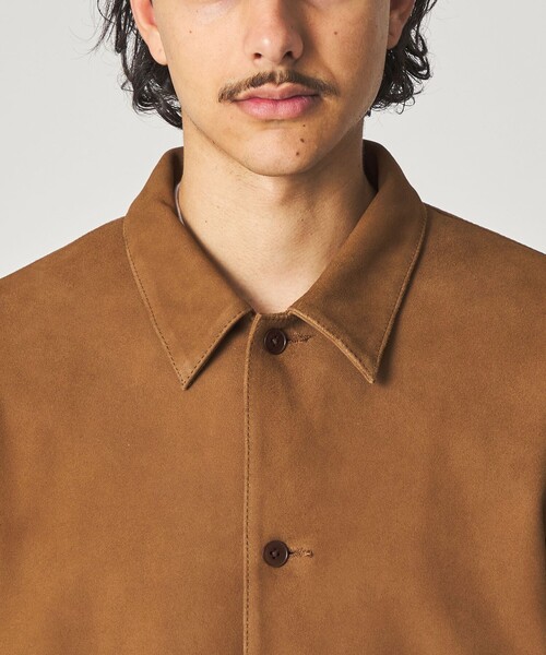 本革 スウェード ハーフコート　カバーオール セール】＜Steven Alan＞ ゴート スエード レザー カバーオール