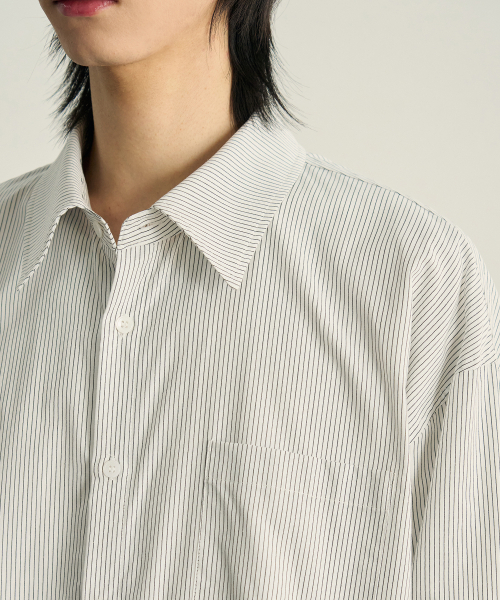 ROTEMBER（ローテンバー）の「エディタータイディストライプシャツ[ホワイト]（シャツ/ブラウス・メンズ・その他・MEDIUM/LARGE/X-LARGE）」の3枚目の写真