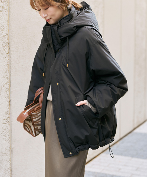 Spick & Span(スピックアンドスパン)の「《追加》2WAY撥水ダウンハーフコート(ダウンジャケット/コート・レディース・ブラウン系その他/ホワイト/ブラック/マルチ・38/36/34)」の4枚目の写真