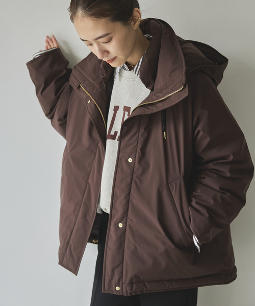 Spick & Span(スピックアンドスパン)の「《追加》2WAY撥水ダウンハーフコート(ダウンジャケット/コート・レディース・ブラウン系その他/ホワイト/ブラック/マルチ・38/36/34)」の8枚目の写真