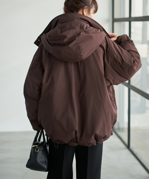 Spick & Span(スピックアンドスパン)の「《追加》2WAY撥水ダウンハーフコート(ダウンジャケット/コート・レディース・ブラウン系その他/ホワイト/ブラック/マルチ・38/36/34)」の12枚目の写真