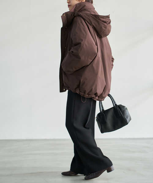 Spick & Span(スピックアンドスパン)の「《追加》2WAY撥水ダウンハーフコート(ダウンジャケット/コート・レディース・ブラウン系その他/ホワイト/ブラック/マルチ・38/36/34)」の13枚目の写真