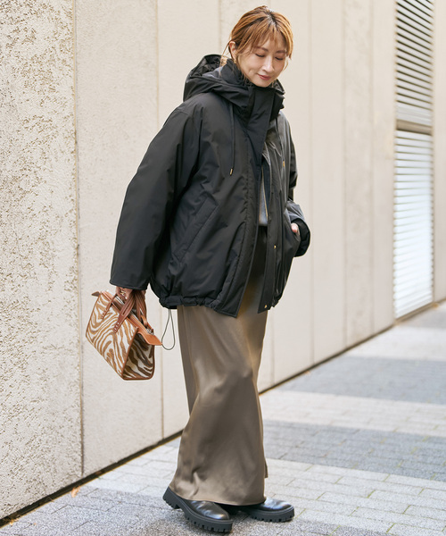 Spick & Span(スピックアンドスパン)の「《追加》2WAY撥水ダウンハーフコート(ダウンジャケット/コート・レディース・ブラウン系その他/ホワイト/ブラック/マルチ・38/36/34)」の19枚目の写真