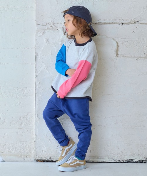 Life Support Products（ライフサポートプロダクツ）の「【26年春夏新色】ワッフルロンT（Tシャツ/カットソー・キッズ・オフホワイト/ブルー/ライトブラウン/グレー系その他/ブラック/ホワイト系その他2/杢グレー/ホワイト系その他/ピンク/グリーン/ライトグリーン/ブルー系その他/イエロー/ラベンダー・100/95/90/80/140/130/120/110/150）」の22枚目の写真