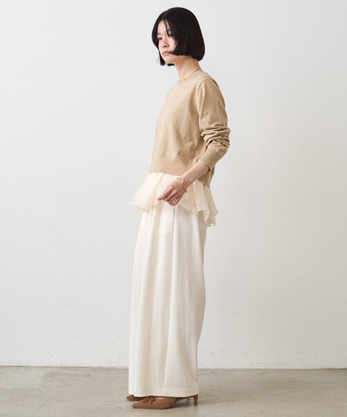 LOUNGEDRESS（ラウンジドレス）の「ペプラムニットカーデ（カーディガン/ボレロ・レディース・ブラック/ベージュ・FREE）」の7枚目の写真