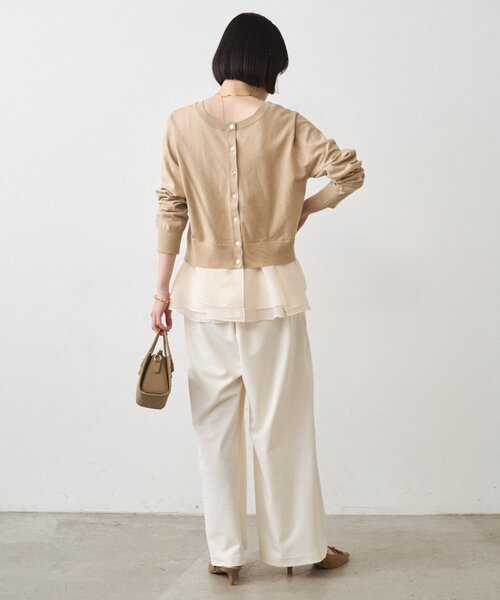 LOUNGEDRESS（ラウンジドレス）の「ペプラムニットカーデ（カーディガン/ボレロ・レディース・ブラック/ベージュ・FREE）」の8枚目の写真