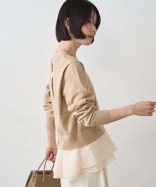 LOUNGEDRESS（ラウンジドレス）の「ペプラムニットカーデ（カーディガン/ボレロ・レディース・ブラック/ベージュ・FREE）」の14枚目の写真