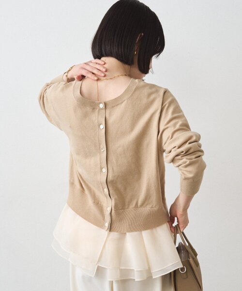 LOUNGEDRESS（ラウンジドレス）の「ペプラムニットカーデ（カーディガン/ボレロ・レディース・ブラック/ベージュ・FREE）」の15枚目の写真