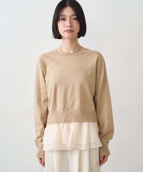 LOUNGEDRESS（ラウンジドレス）の「ペプラムニットカーデ（カーディガン/ボレロ・レディース・ブラック/ベージュ・FREE）」の16枚目の写真