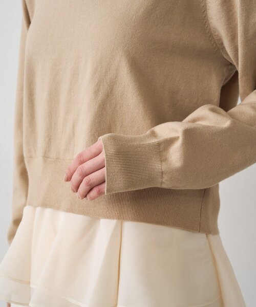 LOUNGEDRESS（ラウンジドレス）の「ペプラムニットカーデ（カーディガン/ボレロ・レディース・ブラック/ベージュ・FREE）」の21枚目の写真