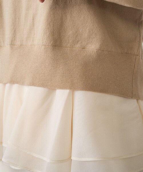 LOUNGEDRESS（ラウンジドレス）の「ペプラムニットカーデ（カーディガン/ボレロ・レディース・ブラック/ベージュ・FREE）」の22枚目の写真