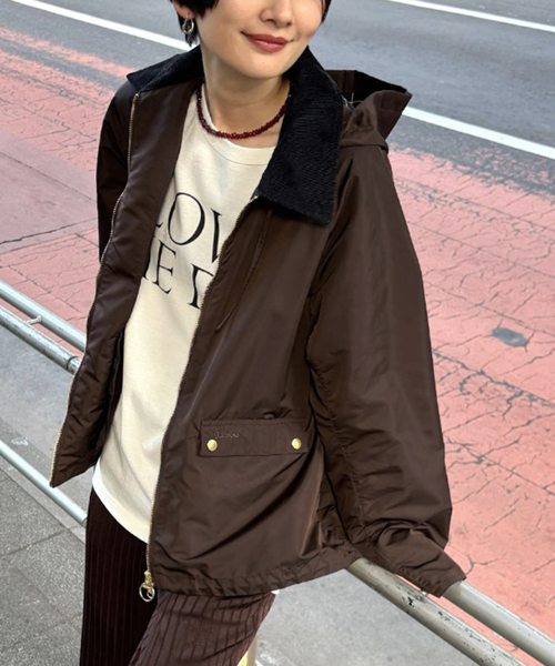 Barbour（バブアー）の「［26SS新作］別注【Barbour/バブアー】modified short jacket：ブルゾン（その他アウター・レディース・カーキ/ブラウン・38）」の2枚目の写真