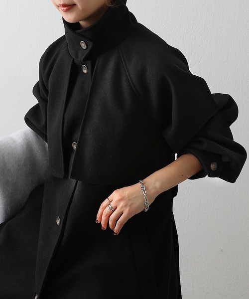 COLONY 2139（コロニートゥーワンスリーナイン）の「2WAYカラーシングルロングコート（ステンカラーコート・レディース・ブラック/アイボリー/ブラウン/チャコールグレー・FREE）」の3枚目の写真