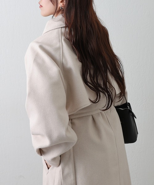 COLONY 2139（コロニートゥーワンスリーナイン）の「2WAYカラーシングルロングコート（ステンカラーコート・レディース・ブラック/アイボリー/ブラウン/チャコールグレー・FREE）」の7枚目の写真