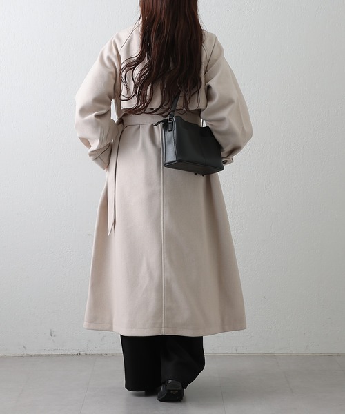 COLONY 2139（コロニートゥーワンスリーナイン）の「2WAYカラーシングルロングコート（ステンカラーコート・レディース・ブラック/アイボリー/ブラウン/チャコールグレー・FREE）」の11枚目の写真