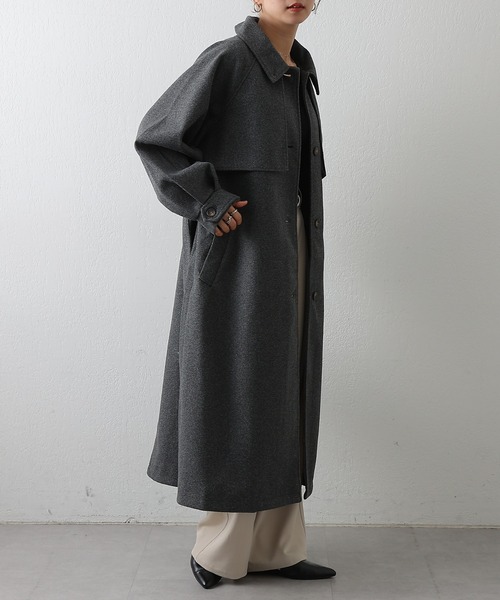 COLONY 2139（コロニートゥーワンスリーナイン）の「2WAYカラーシングルロングコート（ステンカラーコート・レディース・ブラック/アイボリー/ブラウン/チャコールグレー・FREE）」の16枚目の写真