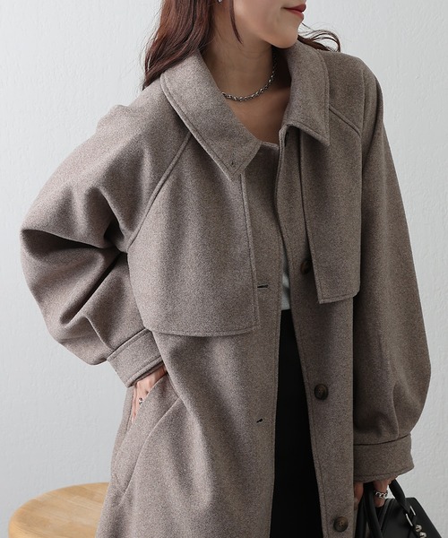 COLONY 2139（コロニートゥーワンスリーナイン）の「2WAYカラーシングルロングコート（ステンカラーコート・レディース・ブラック/アイボリー/ブラウン/チャコールグレー・FREE）」の22枚目の写真