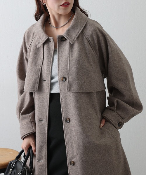 COLONY 2139（コロニートゥーワンスリーナイン）の「2WAYカラーシングルロングコート（ステンカラーコート・レディース・ブラック/アイボリー/ブラウン/チャコールグレー・FREE）」の18枚目の写真