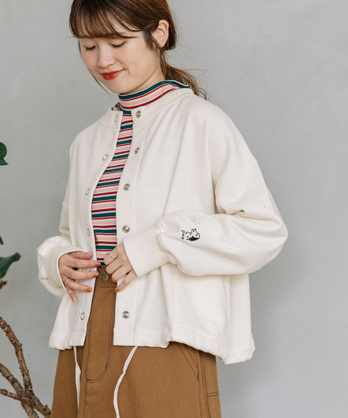 POU DOU DOU(プードゥドゥ)の「ドロストテール裏毛カーディガン(カーディガン/ボレロ・レディース・ダークグレー/ライトパープル/アイボリー・M)」の22枚目の写真