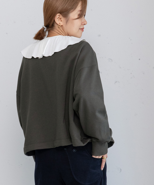 POU DOU DOU(プードゥドゥ)の「ドロストテール裏毛カーディガン(カーディガン/ボレロ・レディース・ダークグレー/ライトパープル/アイボリー・M)」の9枚目の写真